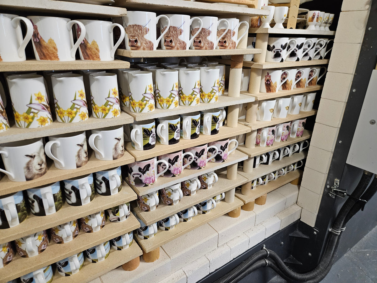 Ware loaded for kiln firing