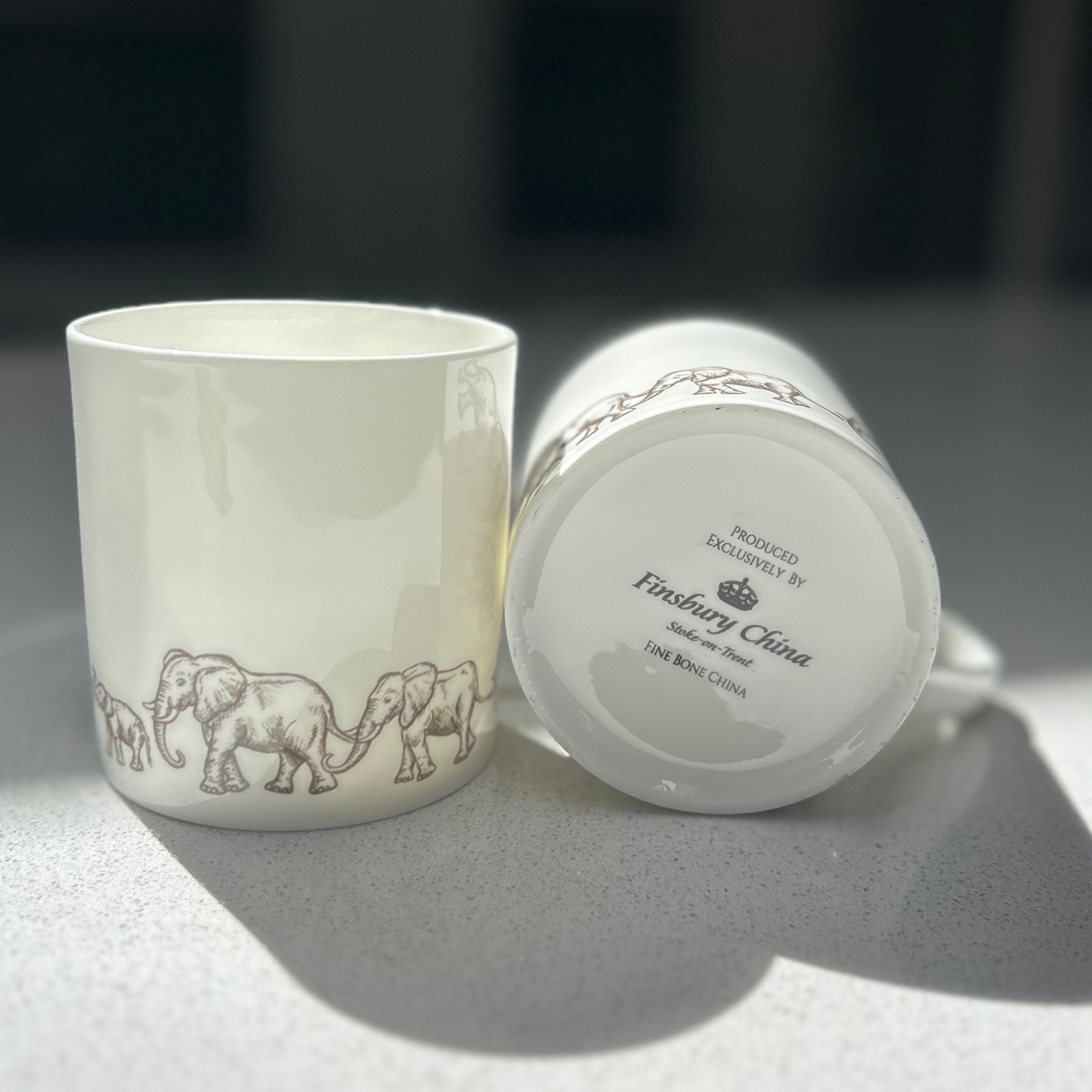 "Grey Elephant" 12oz Fine Bone China Mug