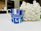 "Blue 60's Inspired Retro Design" 12oz Fine Bone China Mug