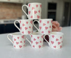 "Pink Hearts" 12oz Fine Bone China Mug