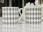"Grey Harlequin" 12oz Fine Bone China Mug