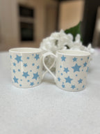 "Light Blue Star" 12oz Fine Bone China Mug