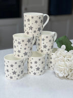 "Grey Star" 12oz Fine Bone China Mug