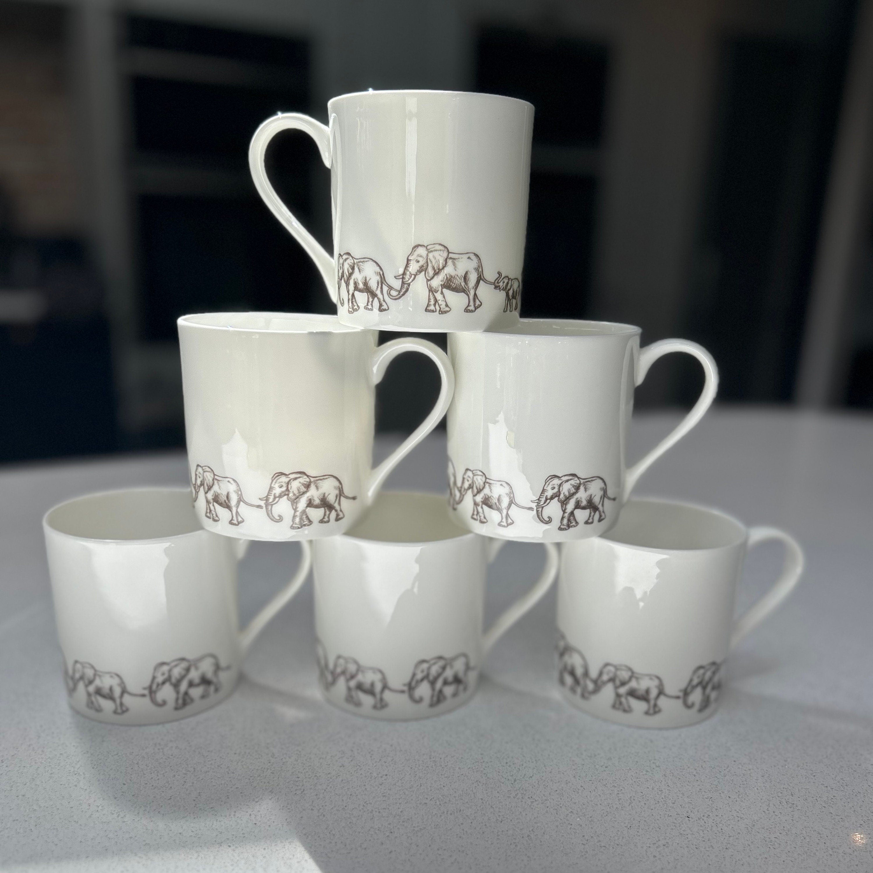 "Grey Elephant" 12oz Fine Bone China Mug