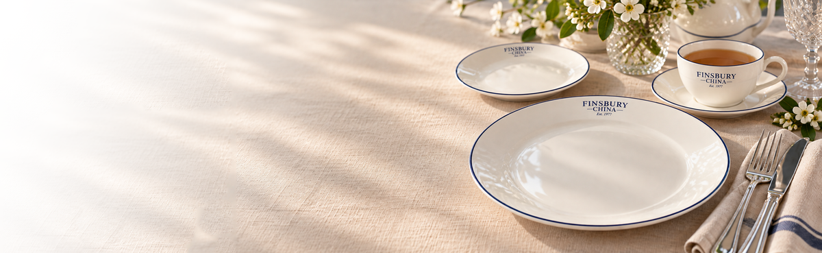 Branded fine bone china table setting