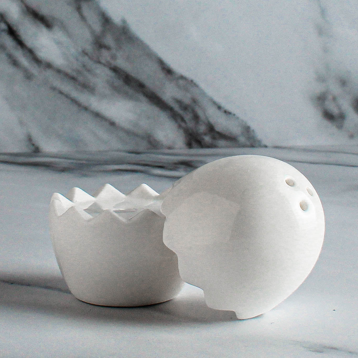 Split Egg Salt and Pepper