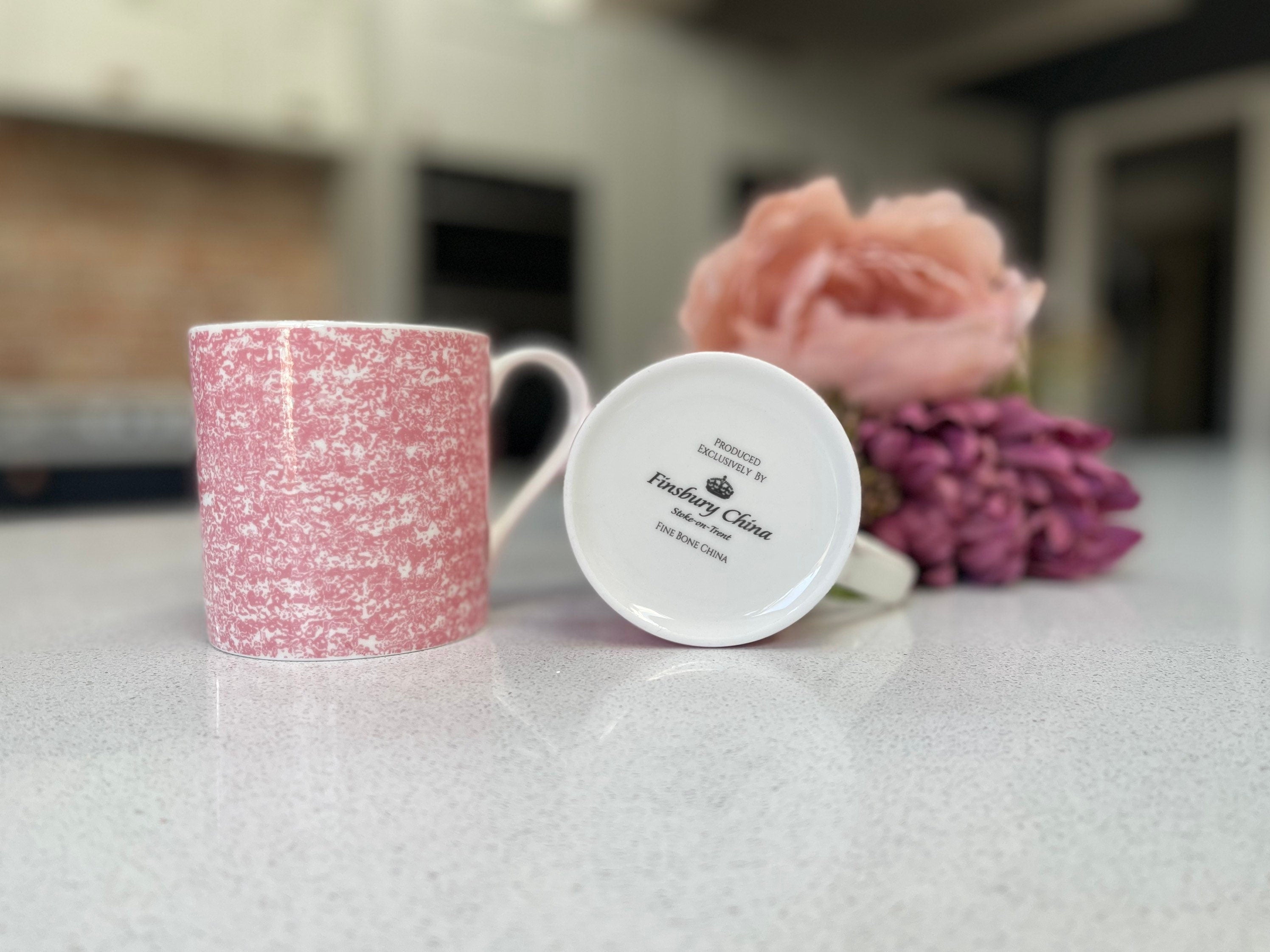 "Pink Wrap Around" 12oz Fine Bone China Mug