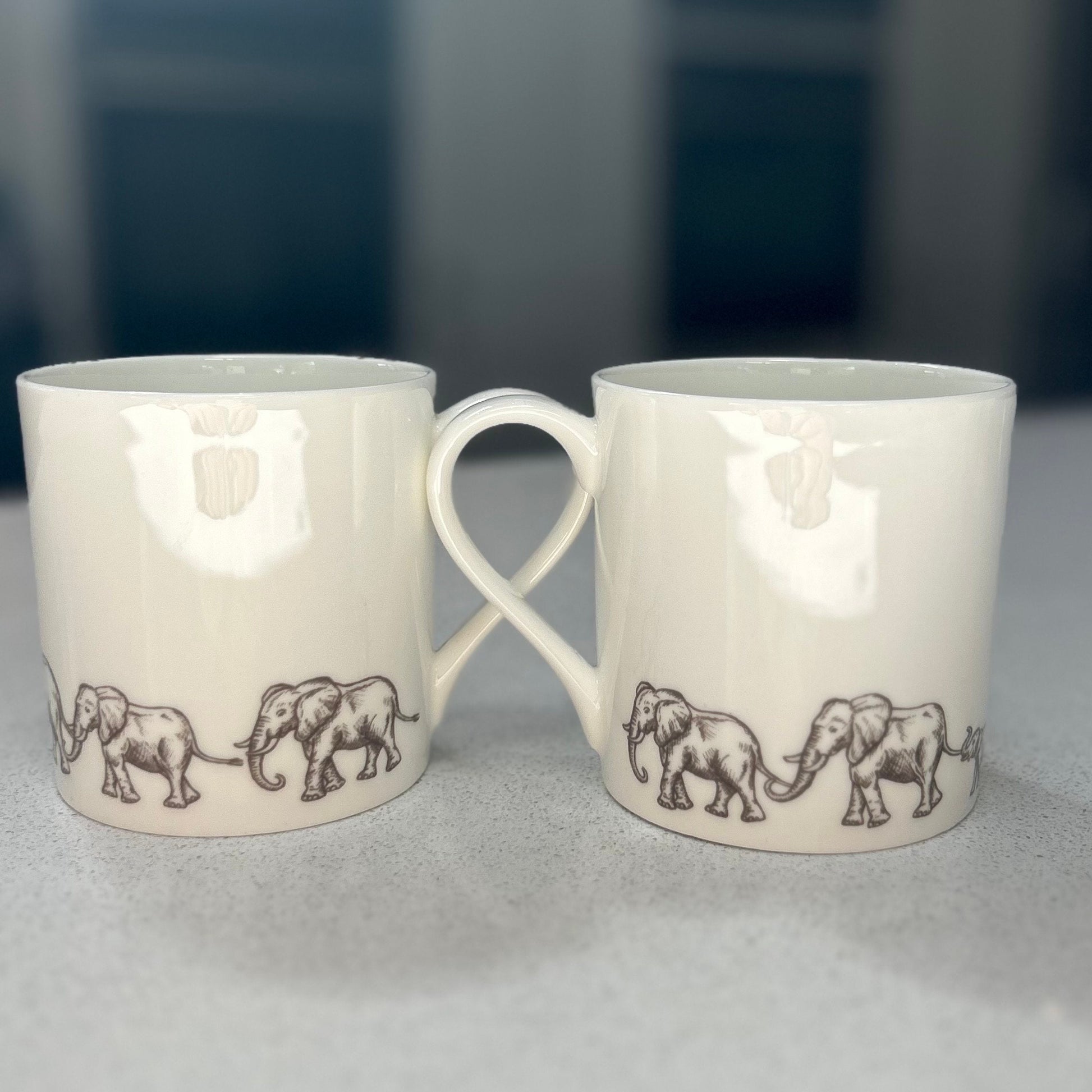 12oz Fine Bone China Elephant 6 Mug Set