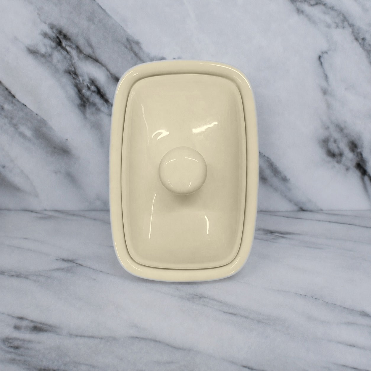 Creamware Butter Dish, top view