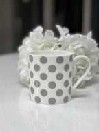 "Grey Spots" 12oz Fine Bone China Mug