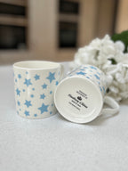 "Light Blue Star" 12oz Fine Bone China Mug