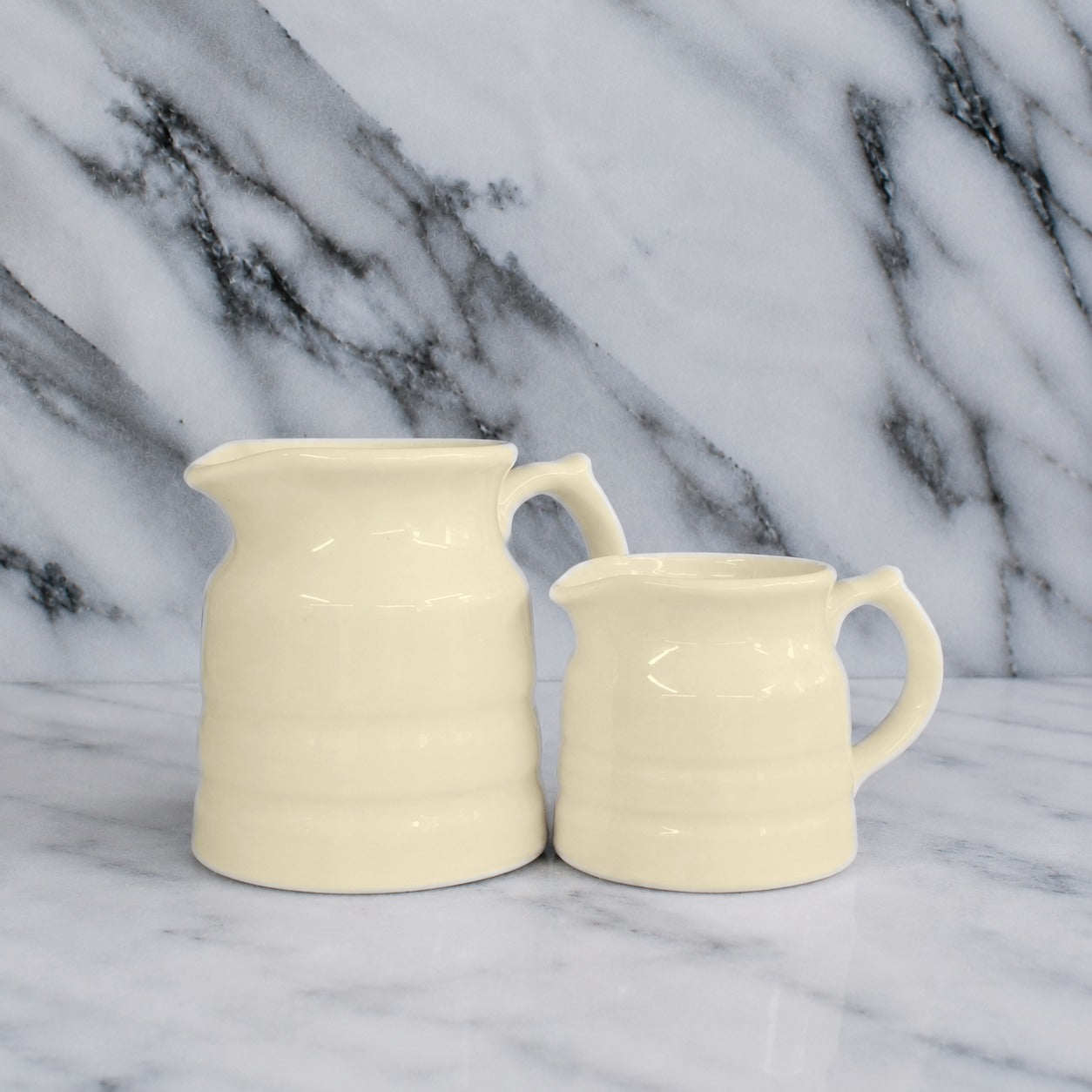 Creamware Jug, small and large