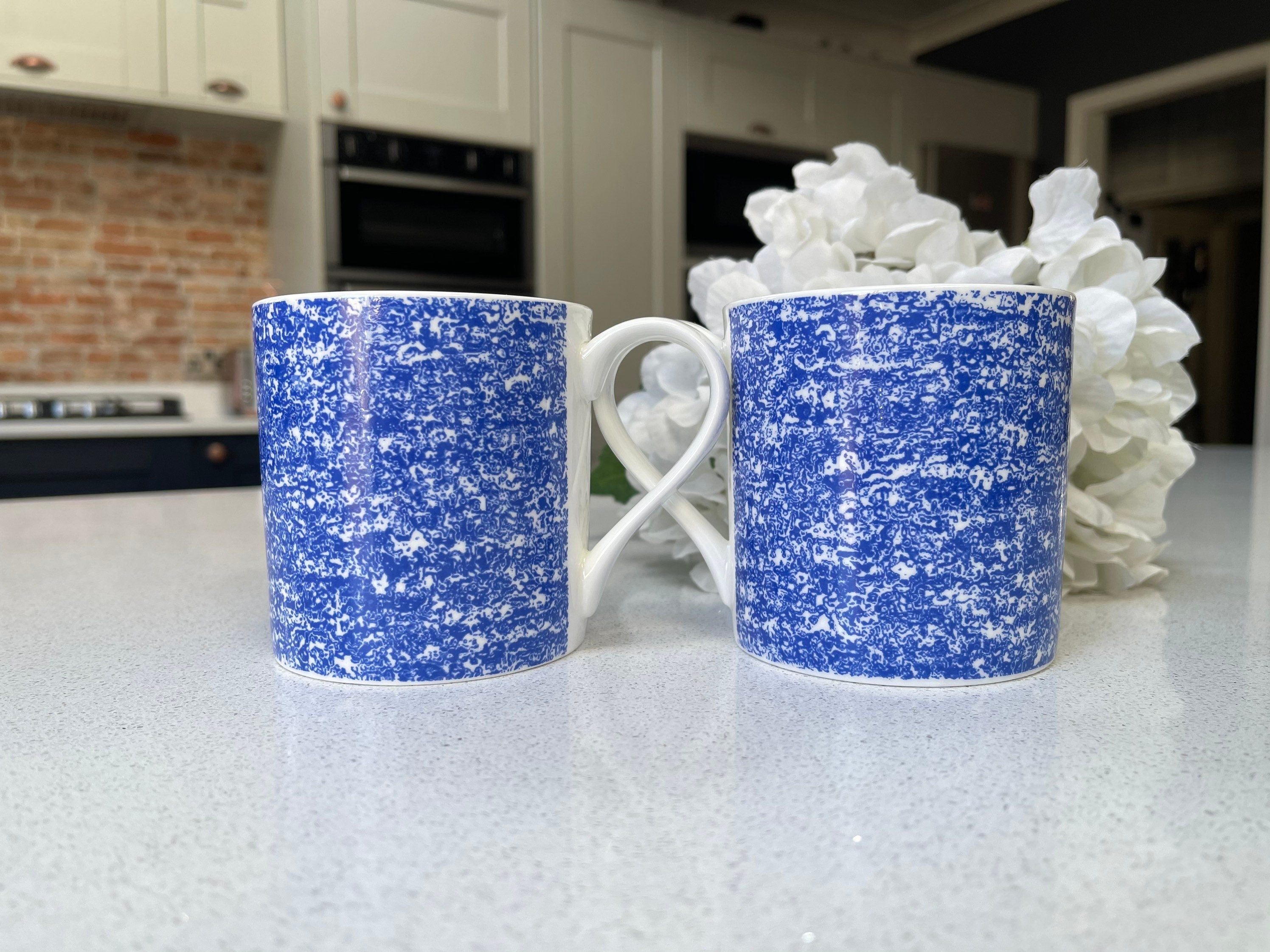 "Blue Wrap Around" 12oz Fine Bone China Mug