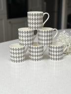 "Grey Harlequin" 12oz Fine Bone China Mug