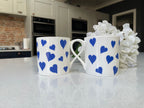 "Blue Hearts" 12oz Fine Bone China Mug