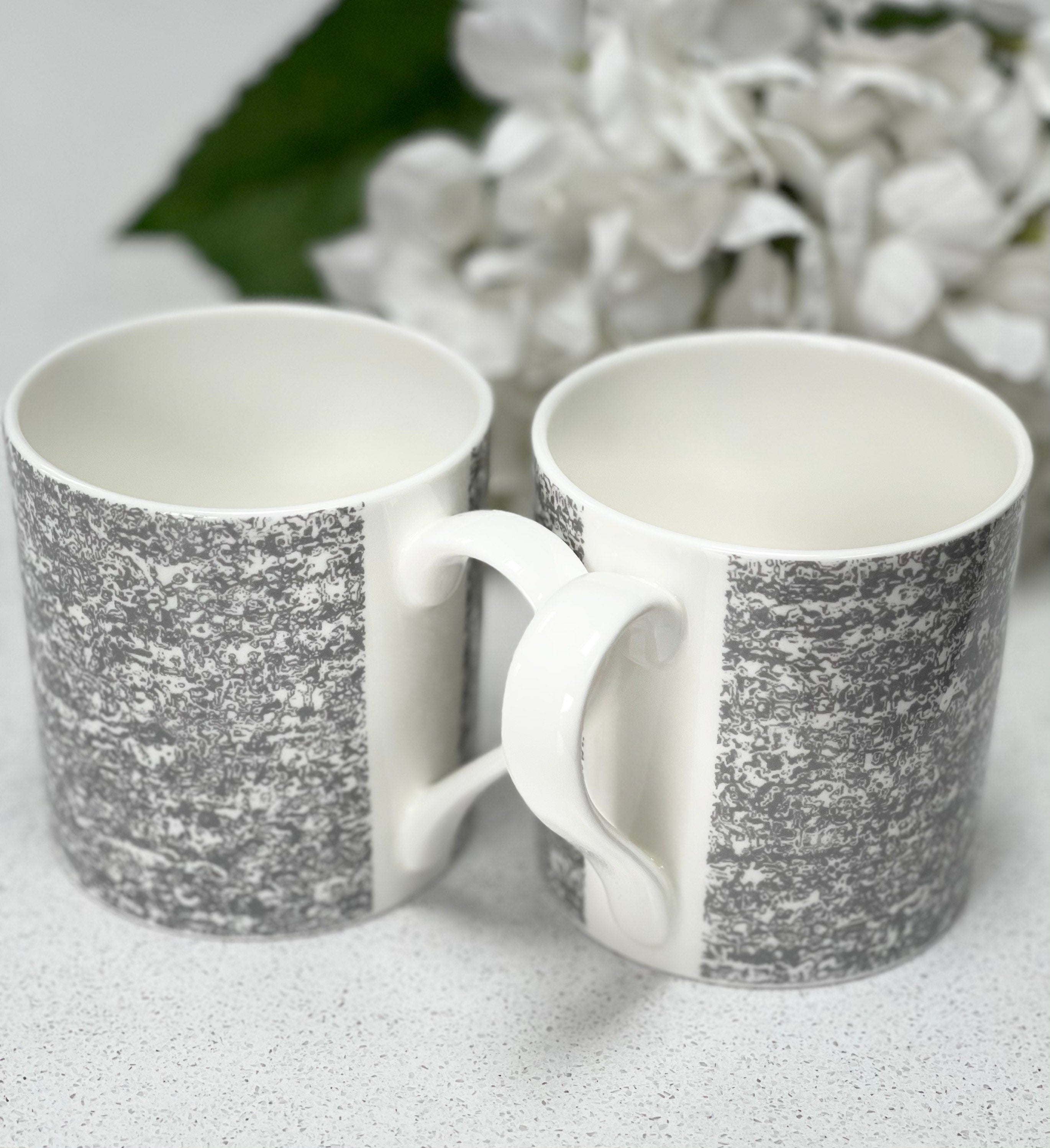 "Grey Wrap Around" 12oz Fine Bone China Mug