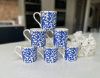 "Blue Honeycomb" 12oz Fine Bone China Mug
