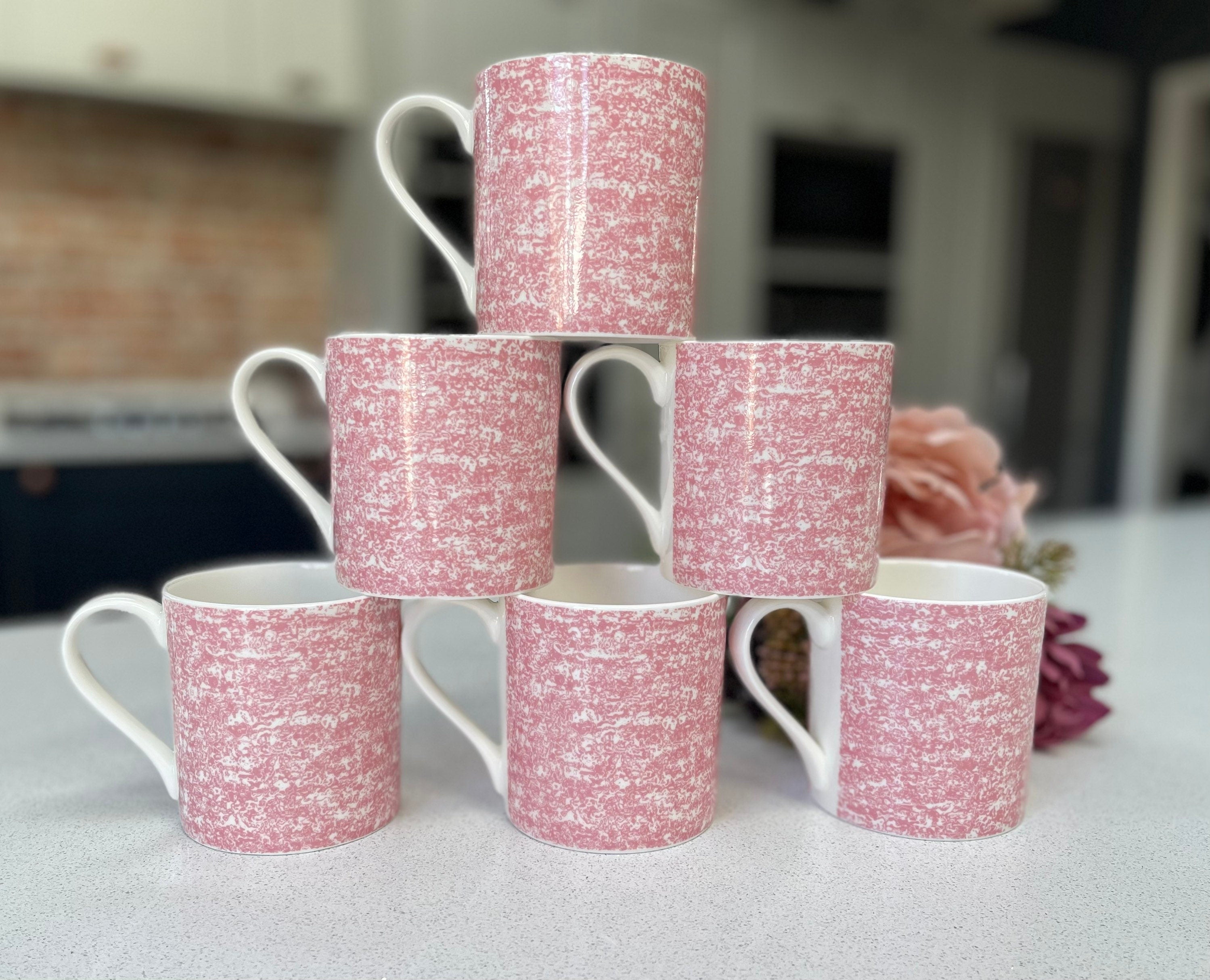 "Pink Wrap Around" 12oz Fine Bone China Mug