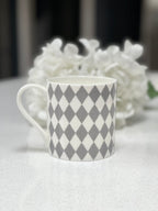 "Grey Harlequin" 12oz Fine Bone China Mug