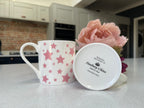 "Pink Stars" 12oz Fine Bone China Mug