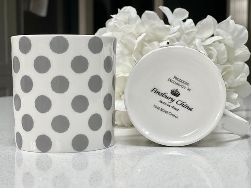 "Grey Spots" 12oz Fine Bone China Mug