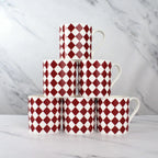 "Burgundy Harlequin" 12oz Fine Bone China Mug
