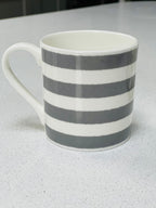 Grey Stripe set of 6 - 12oz Fine Bone China Mugs