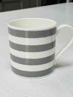 Grey Stripe set of 6 - 12oz Fine Bone China Mugs