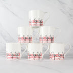 Set of 6 12oz Fine Bone China Flamingos Mug Set