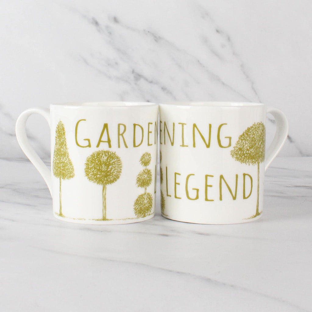 Set of 6 12oz Fine Bone China Gardening Legend Mug Set