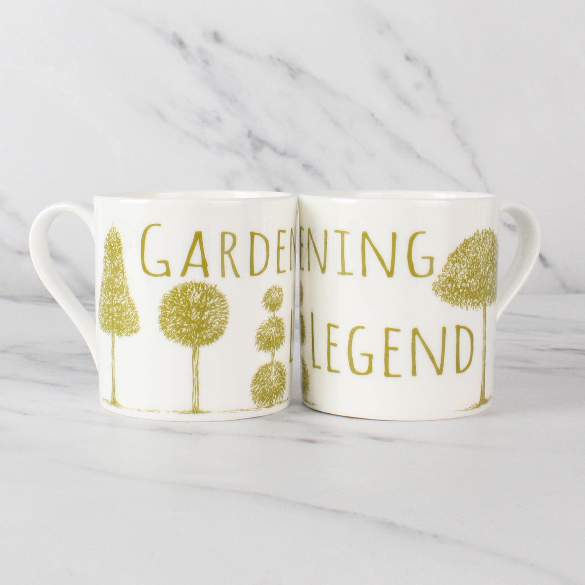 Set of 6 12oz Fine Bone China Gardening Legend Mug Set
