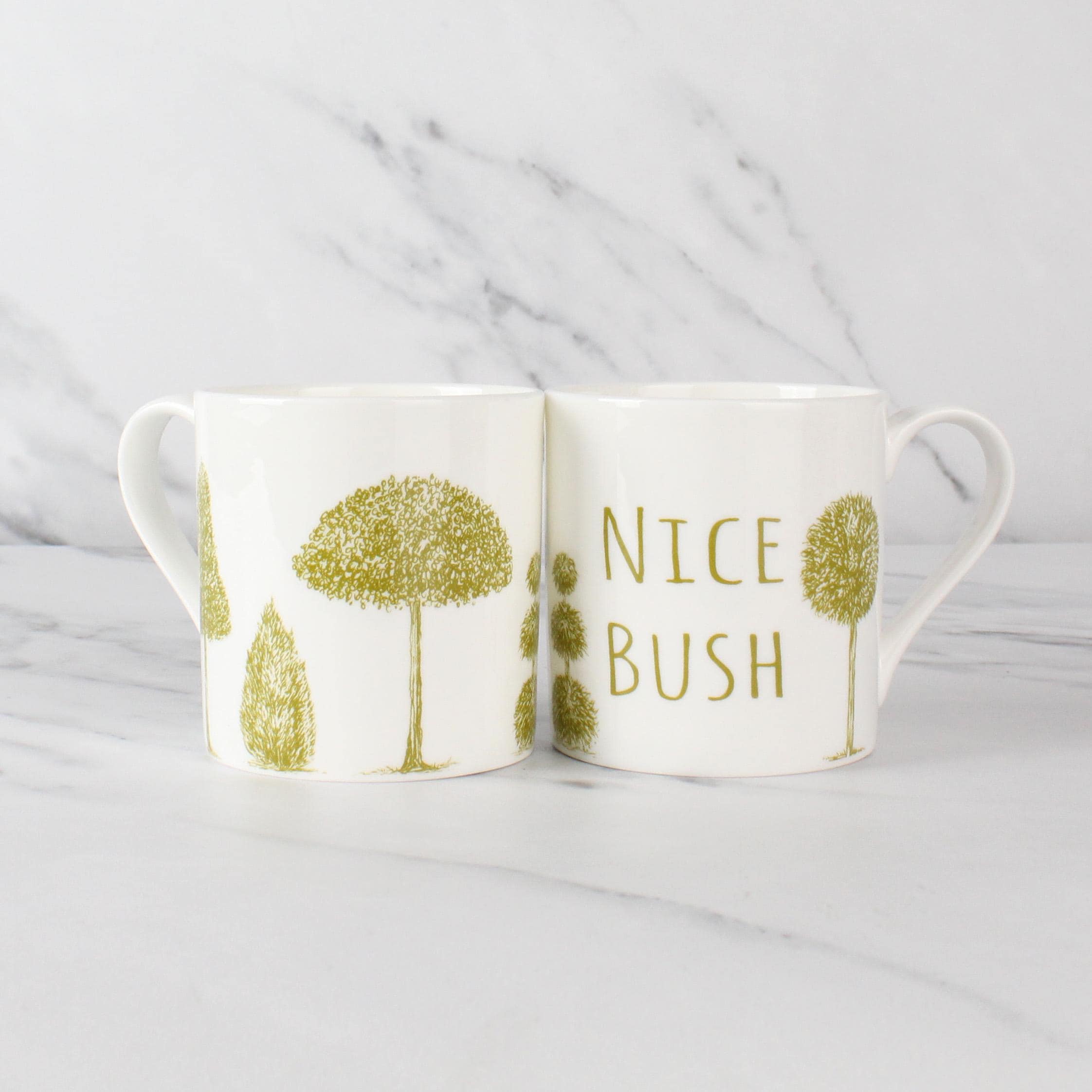 Set of 6 12oz Fine Bone China Nice Bush Mug Set